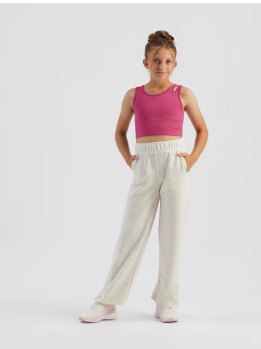 Freely Girls' Blakely Pants Oatmeal L NEW - Picture 9 of 9